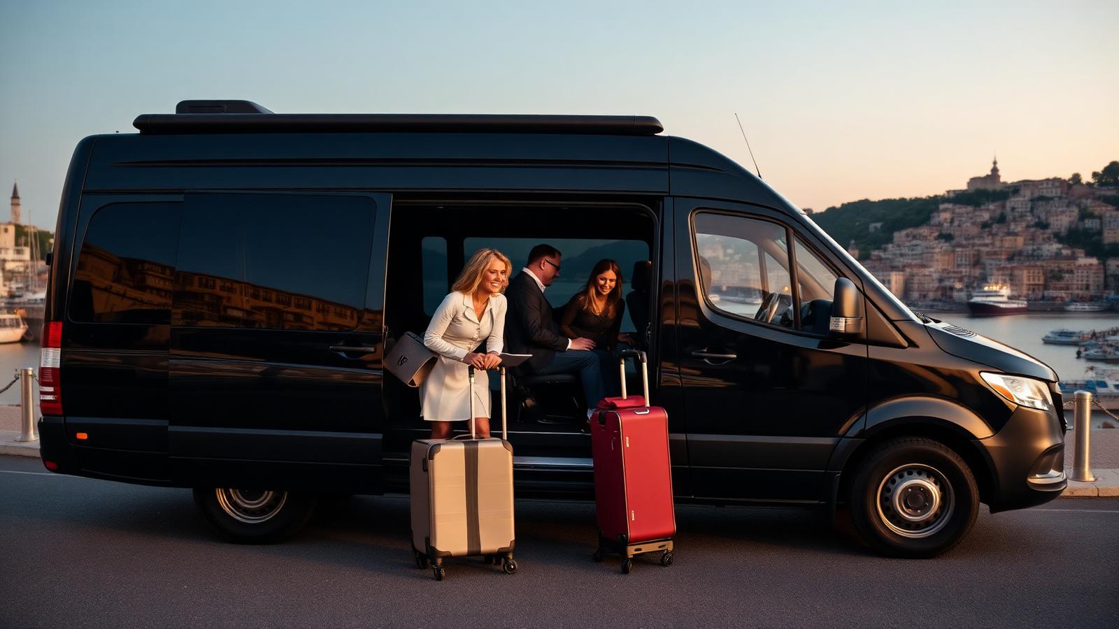 Jusqu'à 7 personnes dans le van Mercedes