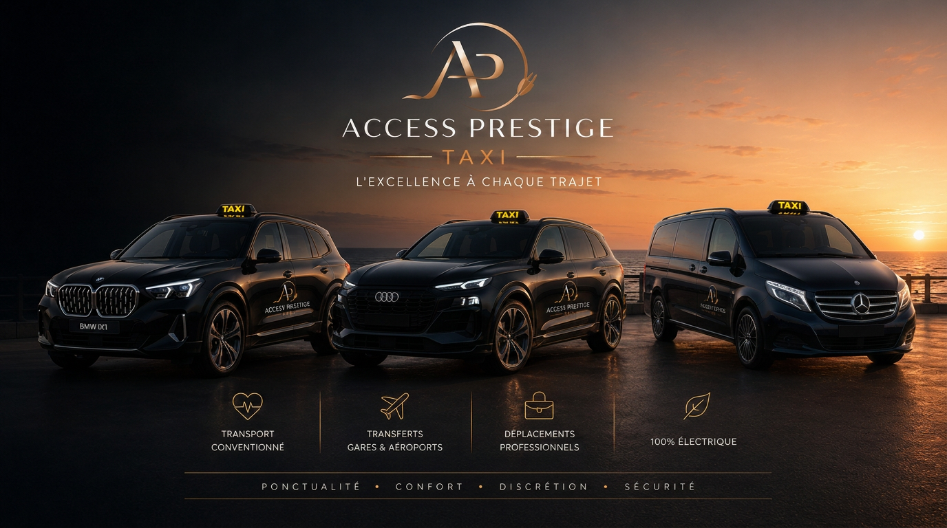 Access Prestige Taxi — BMW iX1 électrique et van Mercedes V-Class, l'excellence à chaque trajet, Charente-Maritime